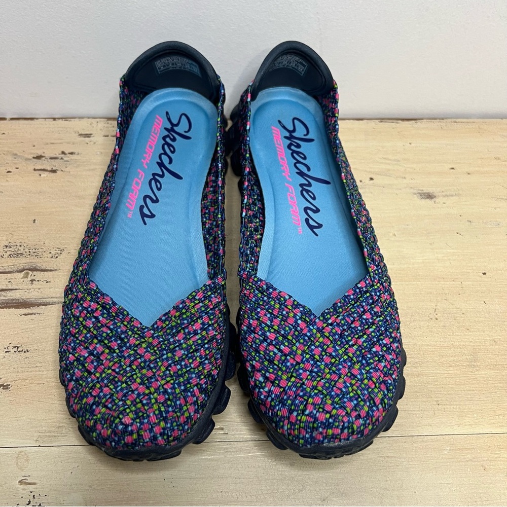 SKECHERS Lightweight Memory Foam Women's 5 Weave Multicolor Flat Sneaker Slip-On